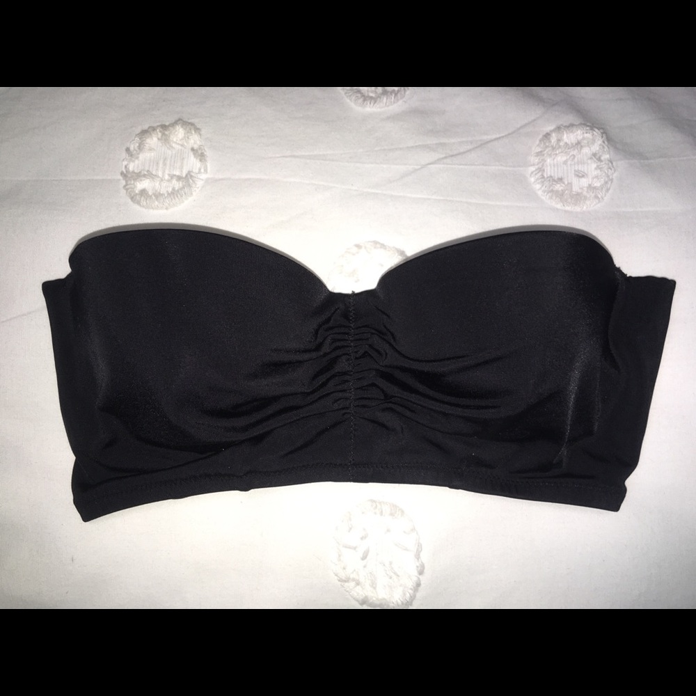 Black Corset Bandeau Swim Top